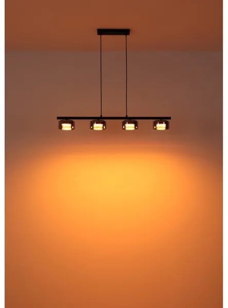 Lustră LED pe cablu Globo 16055-4HS HIGGINS 4xGX53/6W/230V fumuriu/negru