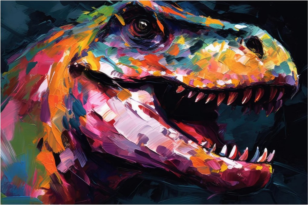 Tablou - Dinozaur, pictură (90x60 cm)