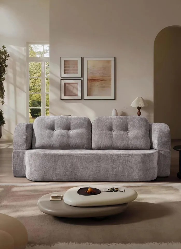 Canapea extensibilă din spumă cu memorie – 200x100x70 cm – design modern și funcțional (Culoare: Caramiziu)