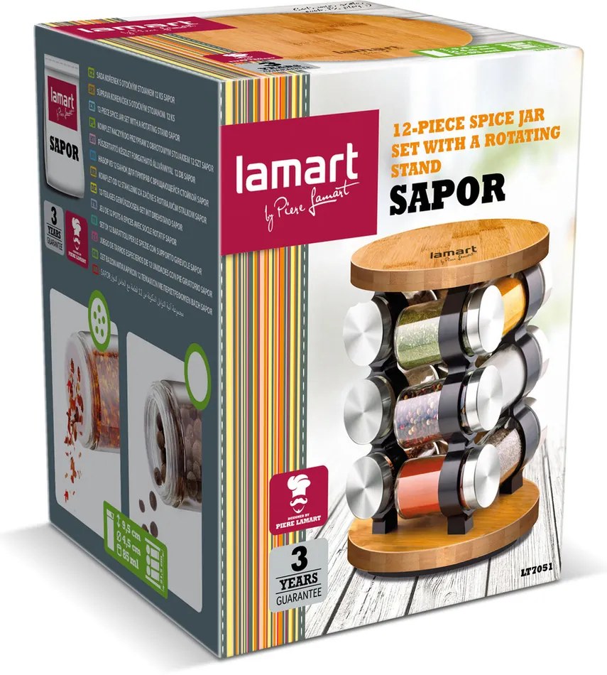 Set de 12 recipiente de condimente Lamart LT7051 Sapor