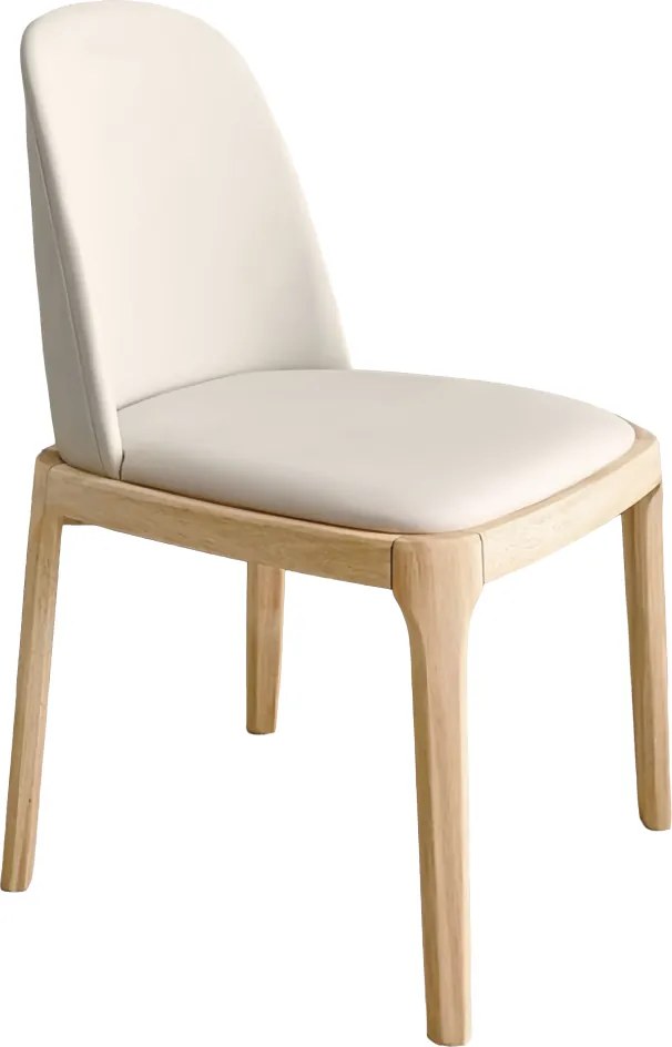 Scaun de sufragerie, natural/bej, piele ecologică, ZENTRA