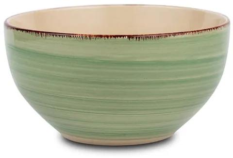 Bol pentru cereale stoneware 14 cm Lines Oil Green NAVA 099 204