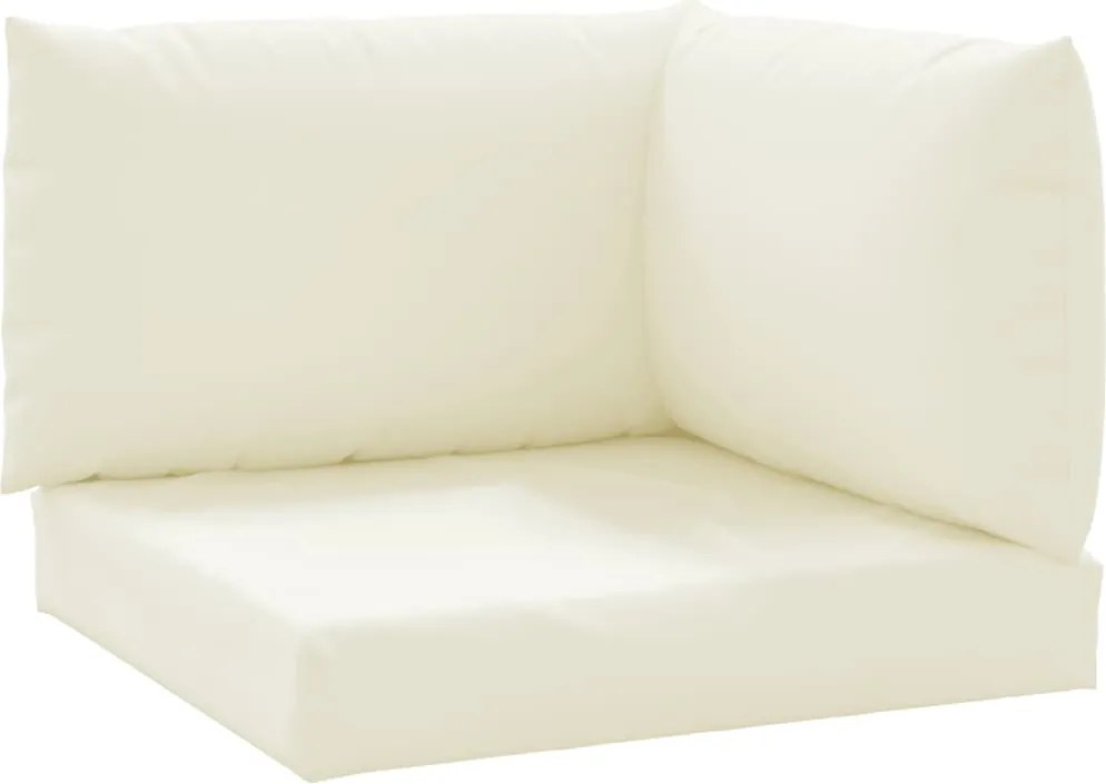 vidaXL Perne de canapea din paleți, 3 buc., alb crem, material textil