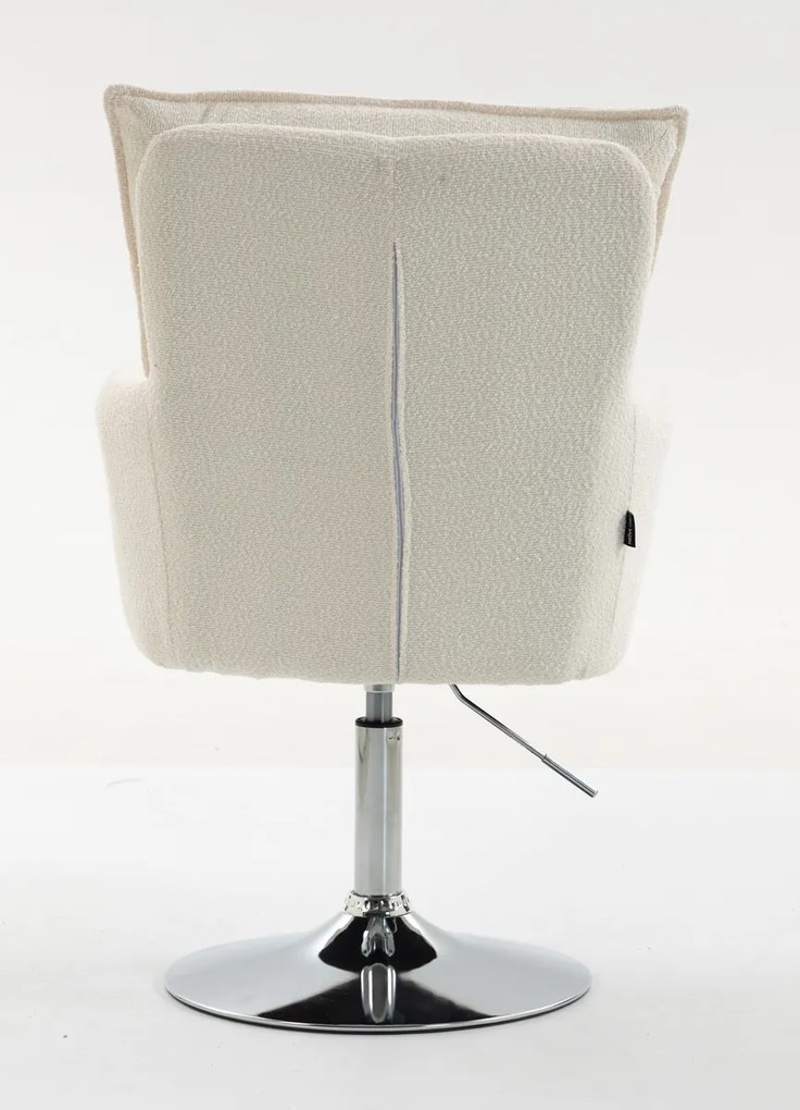 HR250N Scaun Crem Boucle Bază Cromata