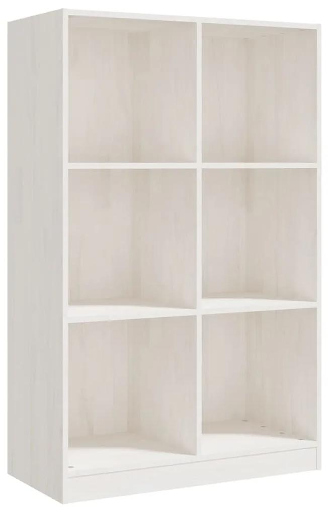 809955 vidaXL Bibliotecă, alb, 70x33x110 cm, lemn masiv de pin