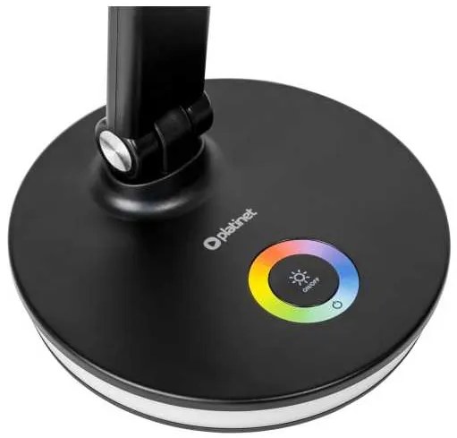 Lampă de masă Platinet 12 W, iluminare RGB + USB, negru