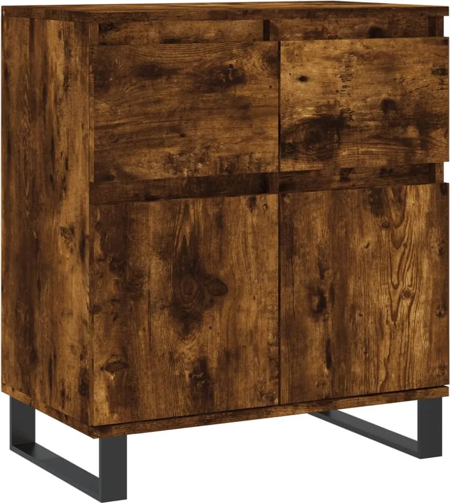 vidaXL Servantă, stejar fumuriu, 60x30x75 cm, lemn compozit