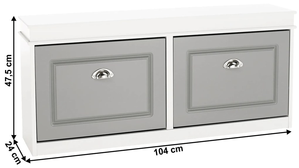 Pantofar, 2 compartimente, alb/gri, SEBER TYP 4