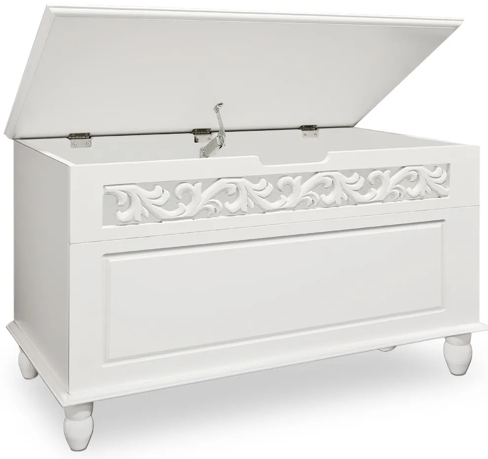 Ladă din lemn JERSEY, 80x40x48cm, alb Casaria