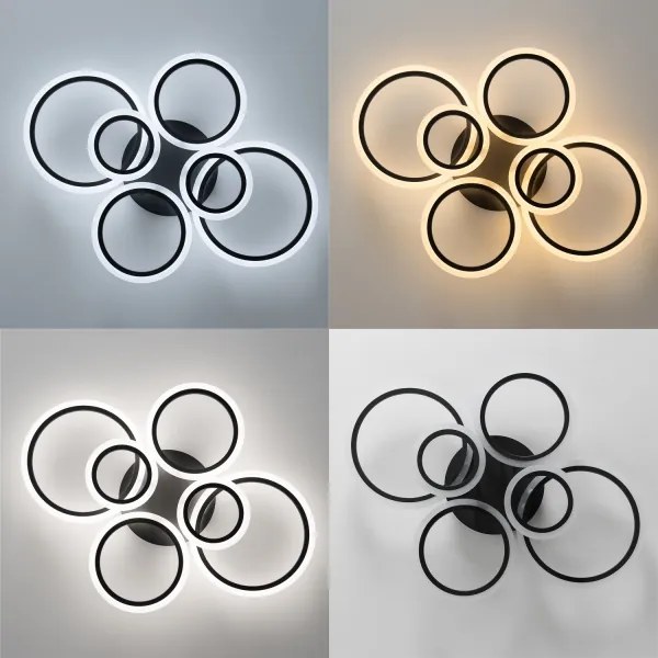 Lustră LED dimabilă aplicată Brilagi ORBITS LED/85W/230V 3000-6500K negru + telecomandă