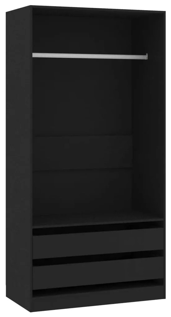 800604 vidaXL Șifonier, negru, 100 x 50 x 200 cm, PAL