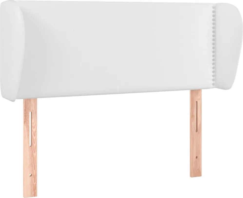 vidaXL Tăblie de pat cu aripioare alb 103x23x78/88 cm piele ecologică