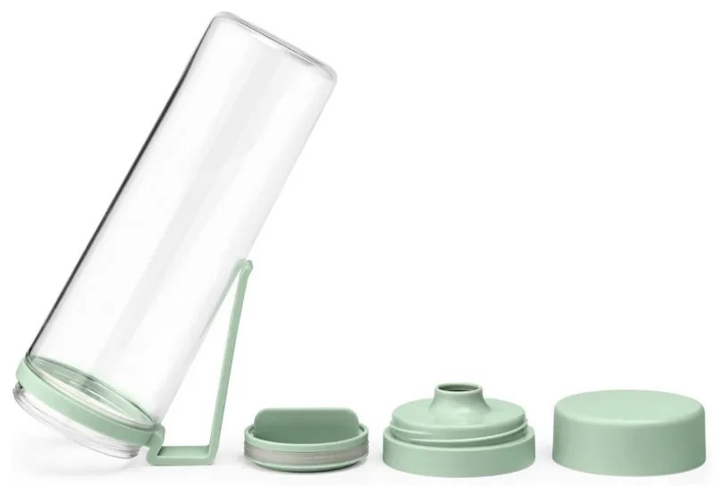 Sticla Brabantia Make&Take 1006279, 500 ml, Cu filtru, Protectie impotriva scurgerilor, Deschidere larga, Transparent/Verde
