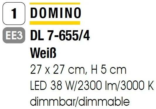 Plafoniera LED dimabila design modern Domino 27x27cm