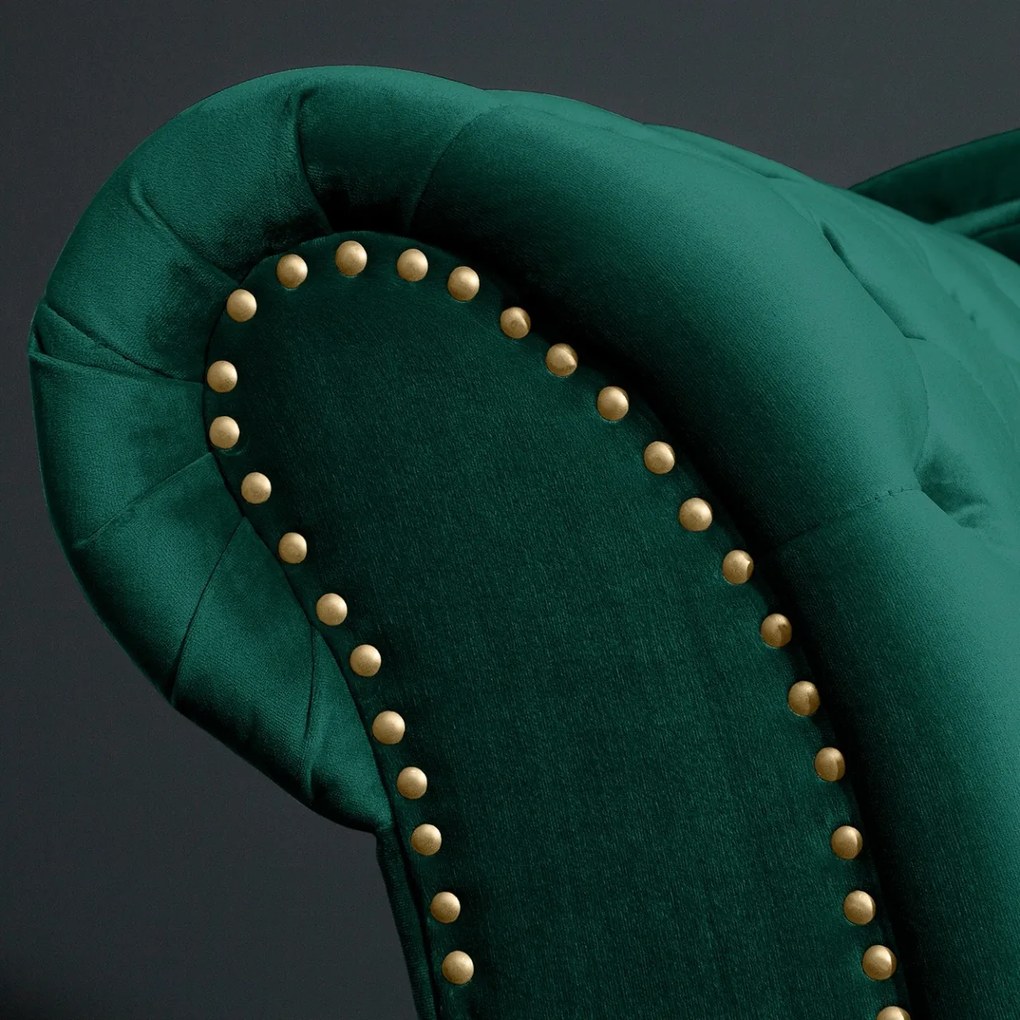 Pat de zi/ Canapea relax Chesterfield verde smarald