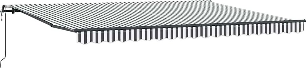 vidaXL Copertină retractabilă automat, antracit/alb, 450x300 cm