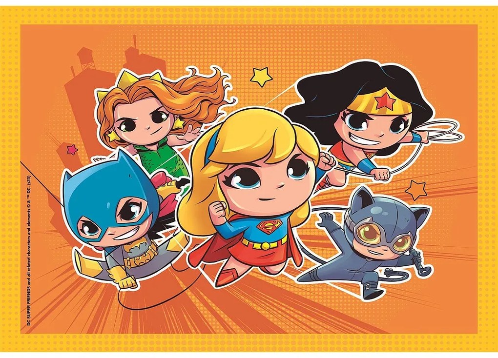Liga Dreptății Mini-mates Puzzle 4-în-1 DC Super Hero Clementoni