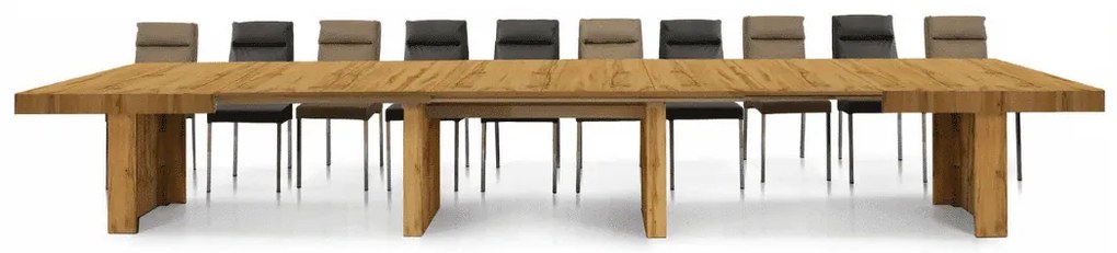 MASA EXTENSIBILA BIG FAMILY II, picior drept - STEJAR AURIU - 160 cm / 90 cm / h 77