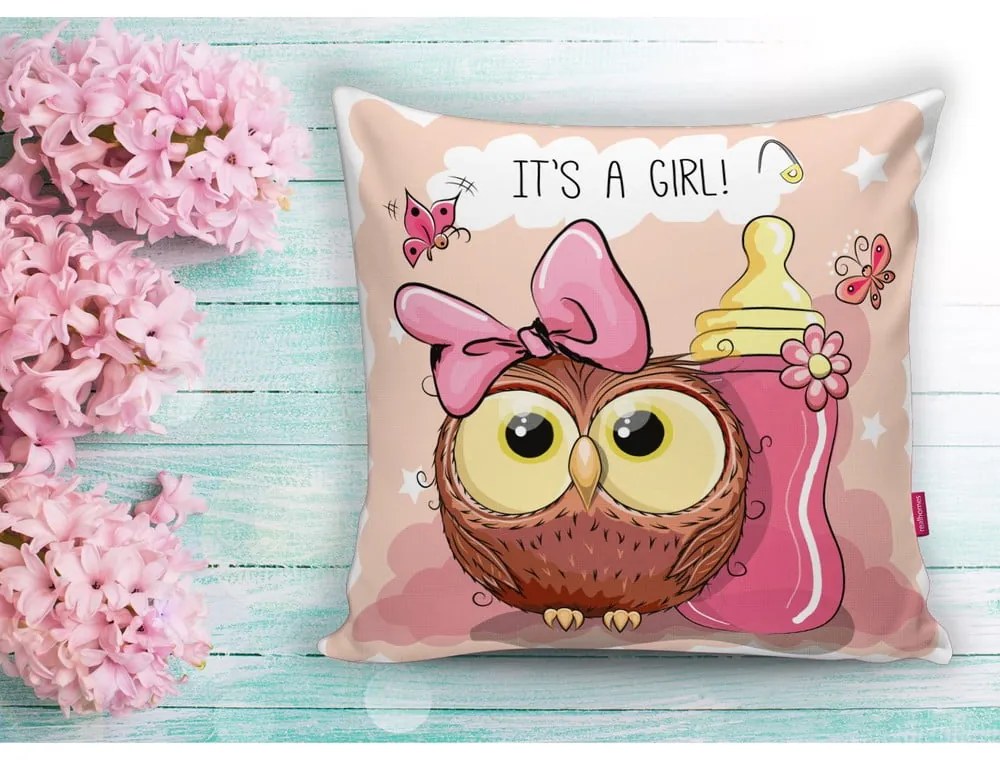 Față de pernă pentru copii 43x43 cm Girl Owl – Mila Home