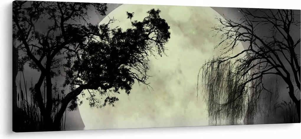 Tablou - Lună plină deasupra apei (120x50 cm)