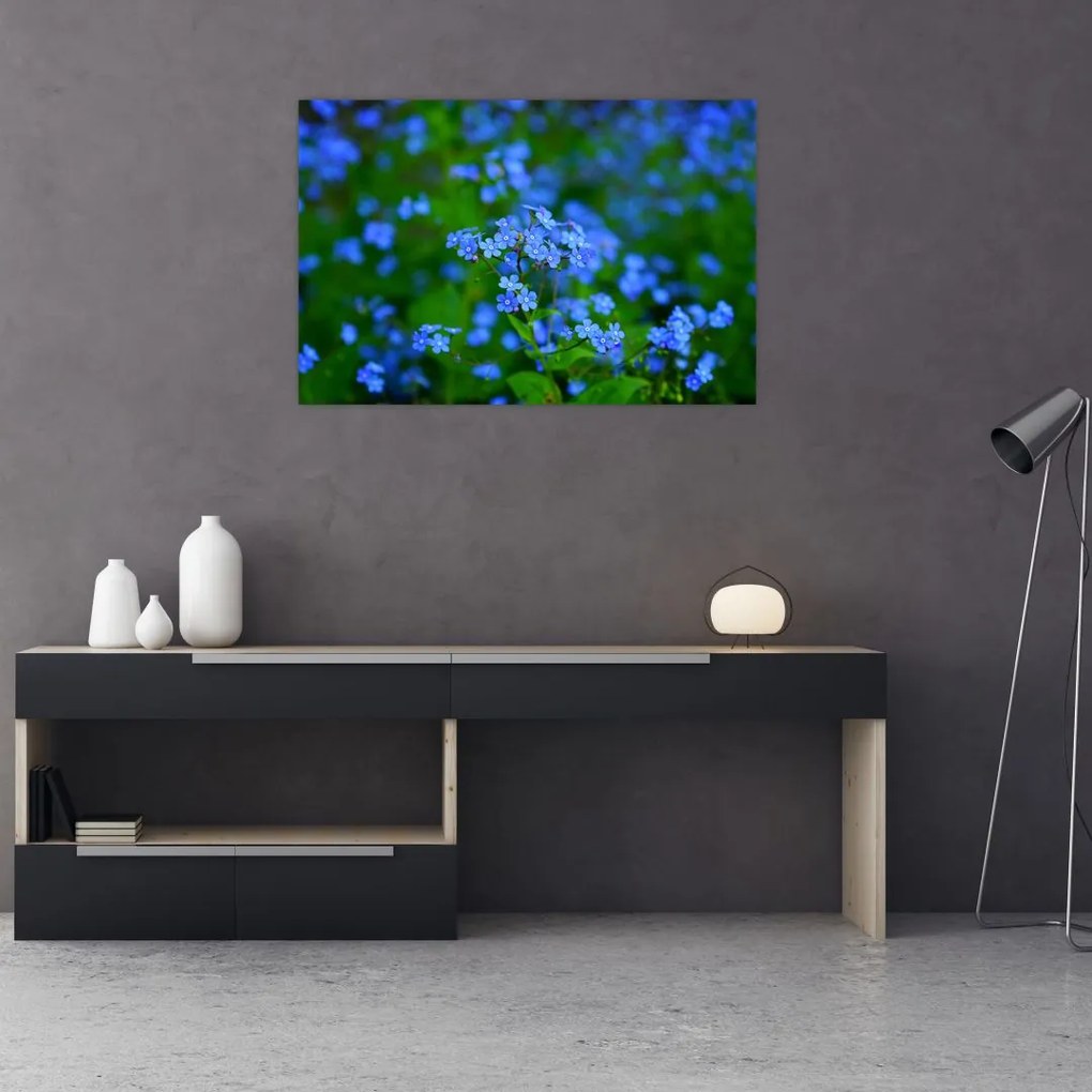 Tablou cu flori albastre (90x60 cm)