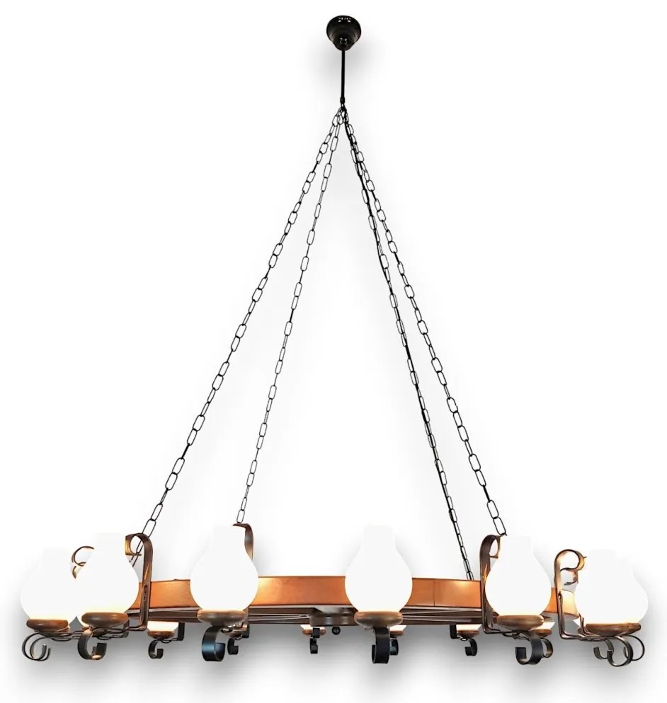 Candelabru rustic fabricat manual din lemn Roata 16L