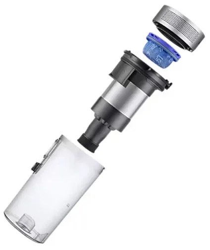 Resigilat: Aspirator vertical Samsung Jet65 Stick VC, 21.6V Li-ion, 410W, Cyclone, Motor inverter, 40 min, Negru