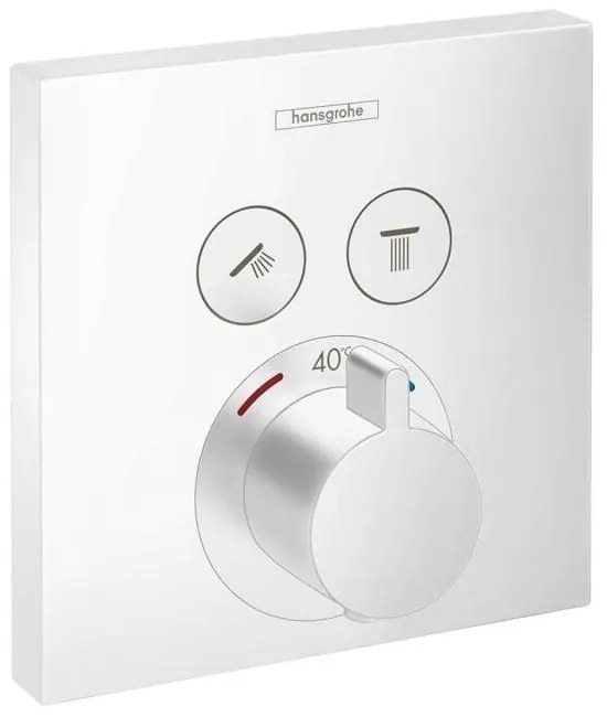 Baterie dus incastrata Hansgrohe ShowerSelect alb mat 2 functii