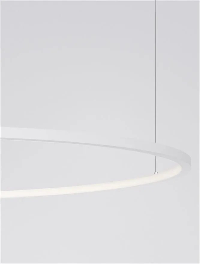 Lustra LED suspendata design modern circular TARQUIN D-100cm alba