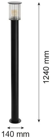 Lampă de exterior Argon 8750 NORFOLK 1xE27/15W/230V IP44 124cm negru