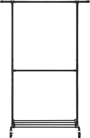 Raft de haine multifunctional negru pe roti RALVO