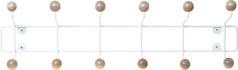 Cuier de perete pentru haine SATURNUS, butoane din lemn, 53,5 cm