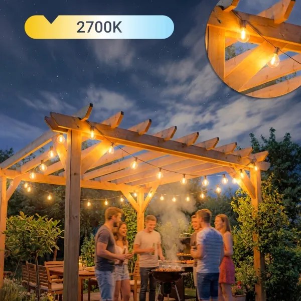 Ghirlandă decorativă LED reglabilă pentru exterior 36xE12/1W/24/230V 22,35 m IP65 neagră + telecomandă