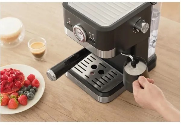 Espressor Sencor 1050W/230V negru/crom mat