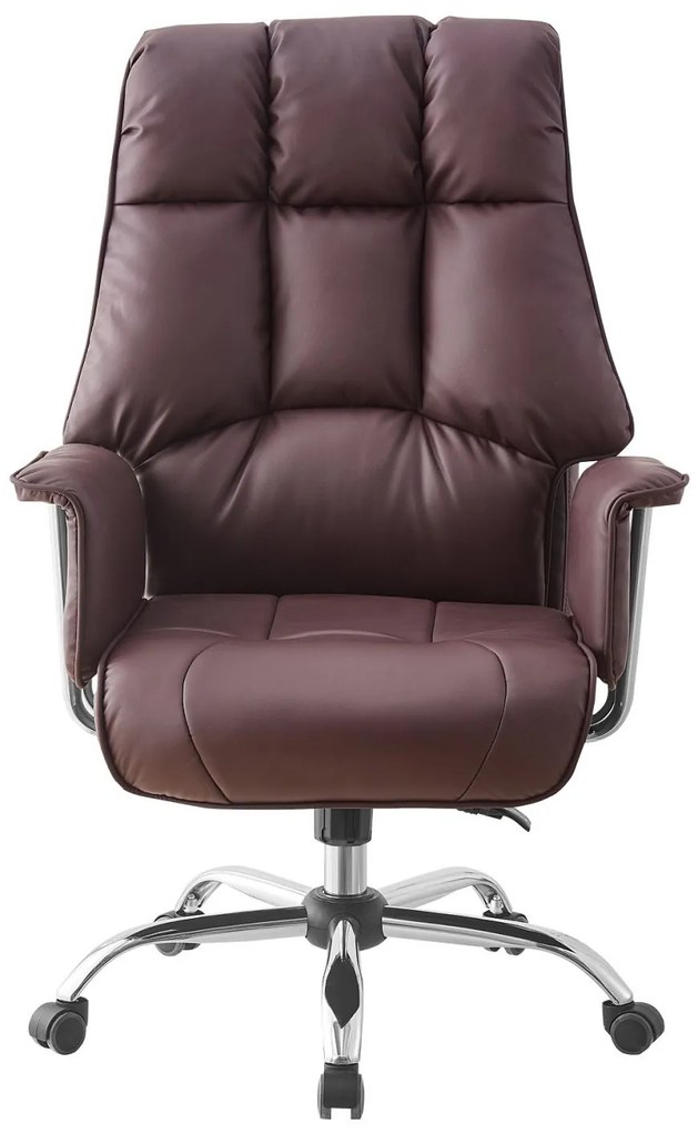 Scaun directorial, buretare generoasa, functie inclinare, piele PU, Maro