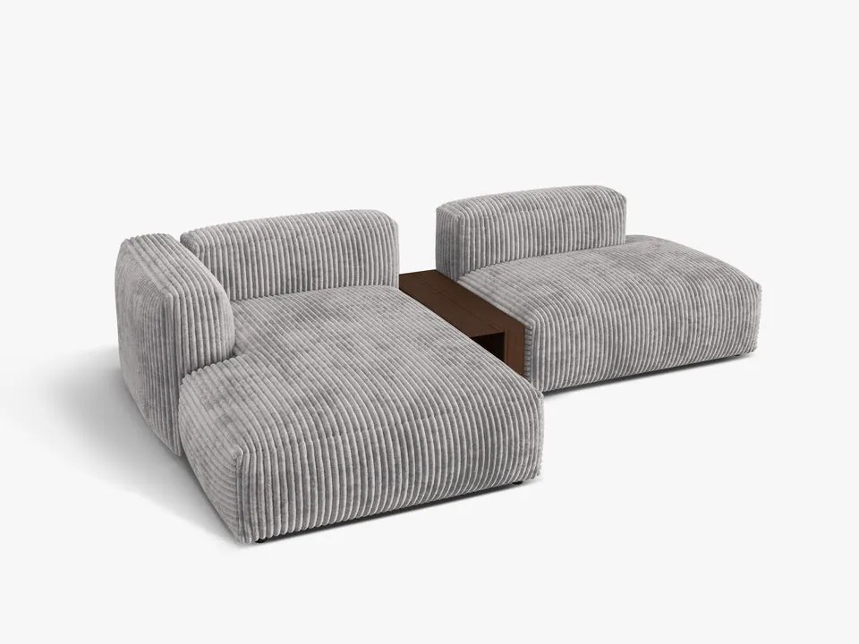 Coltar modular Martina corduroy Tilia L285 cm + masuta de cafea