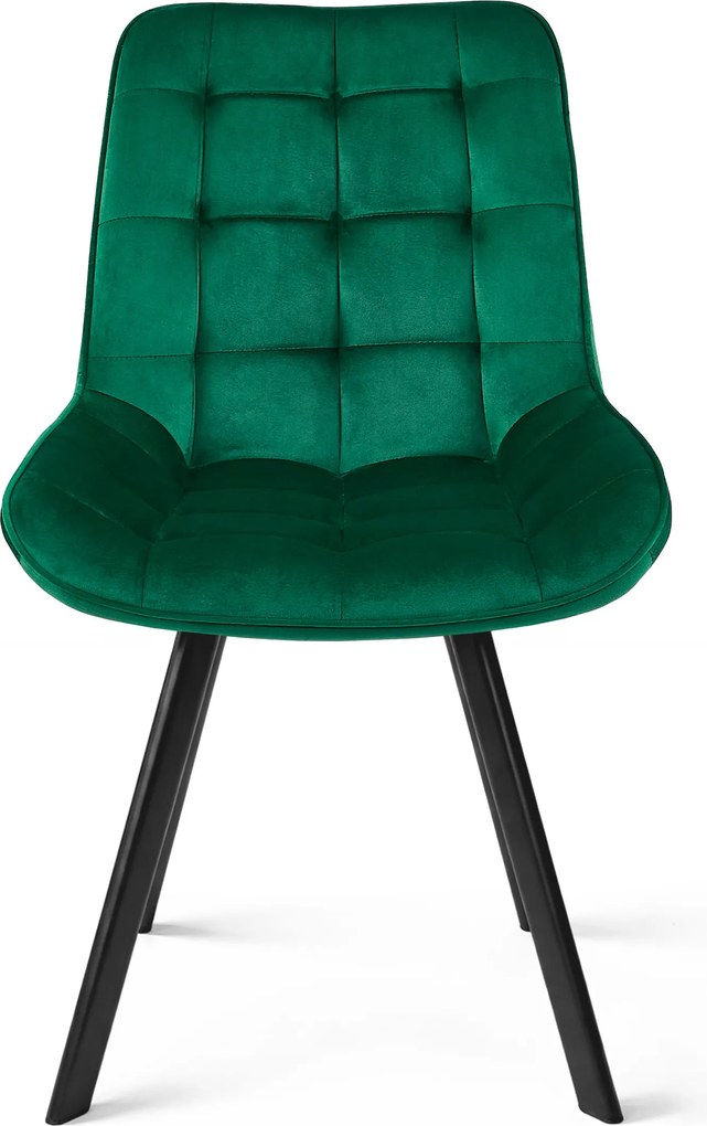 Scaun de masa SORIA VELVET cu picioare negre, verde