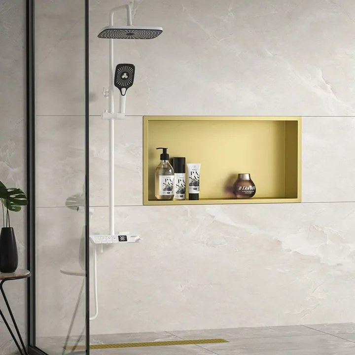 RAFT BAIE INCASTRAT PERETE 30x60 auriu periat