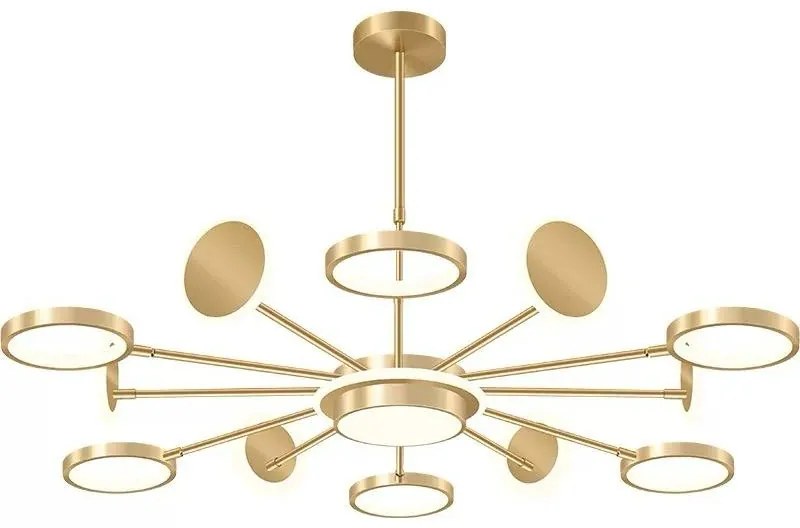 Lustra LED Cu Telecomanda, 3 Tipuri De Lumina, Intensitate Reglabila, 143W, Auriu