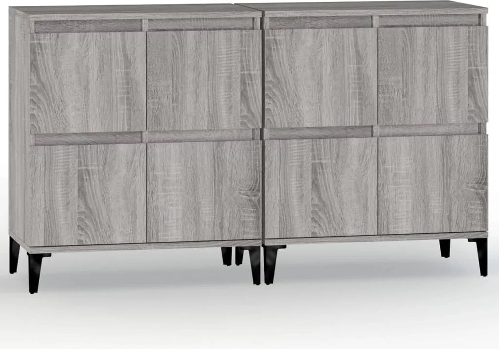 vidaXL Dulapuri, 2 buc, sonoma gri, 60x35x70 cm, lemn prelucrat
