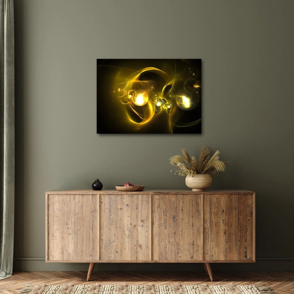 Tabloul abstract cu bile galbene (70x50 cm)