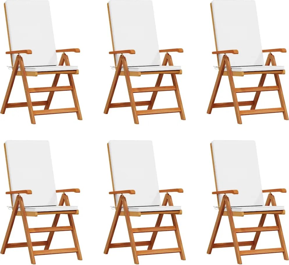 vidaXL Scaun pentru Grădină 6 pcs Maro și alb 57 x 71.5 x 104 cm