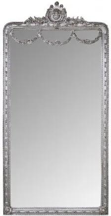 Oglinda dreptunghiulara argintie cu rama din lemn 120x242 cm Baroque Versmissen