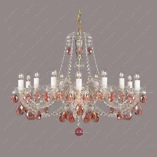 Lustra 12 brate cristal Bohemia L11 120/12/1 rosaline