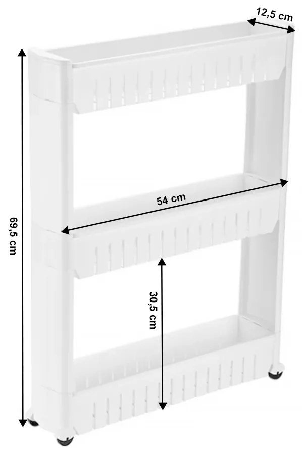 Raft îngust de depozitare 4Home Slim Jim, cu rotile