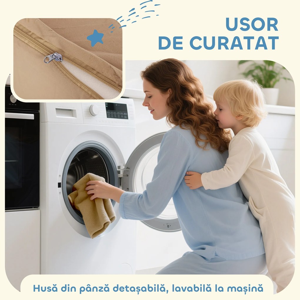 AIYAPLAY Set 8 Construcții Moi pentru Copii 0-3 Ani de Interior, din Catifea și Spumă PU Portocaliu | Aosom Romania