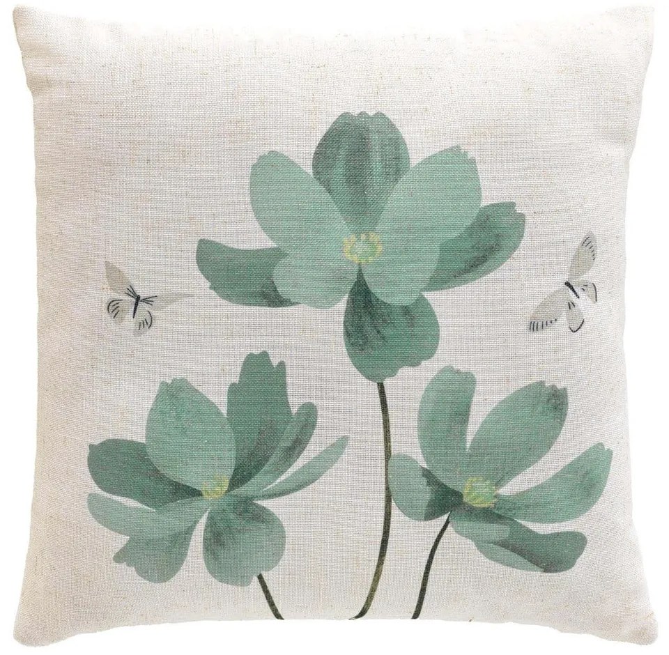 Pernă decorativă din amestec de in 45x45 cm Palmiflore – douceur d'intérieur