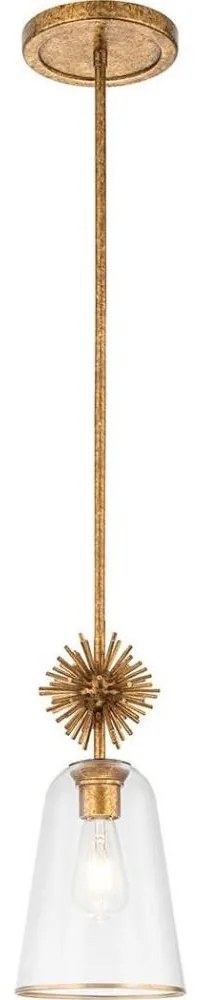 Lustră Quoizel STARING-MP-DG-CLEAR STARING 1xE27/40W/230V d. 18,4 cm auriu/transparent