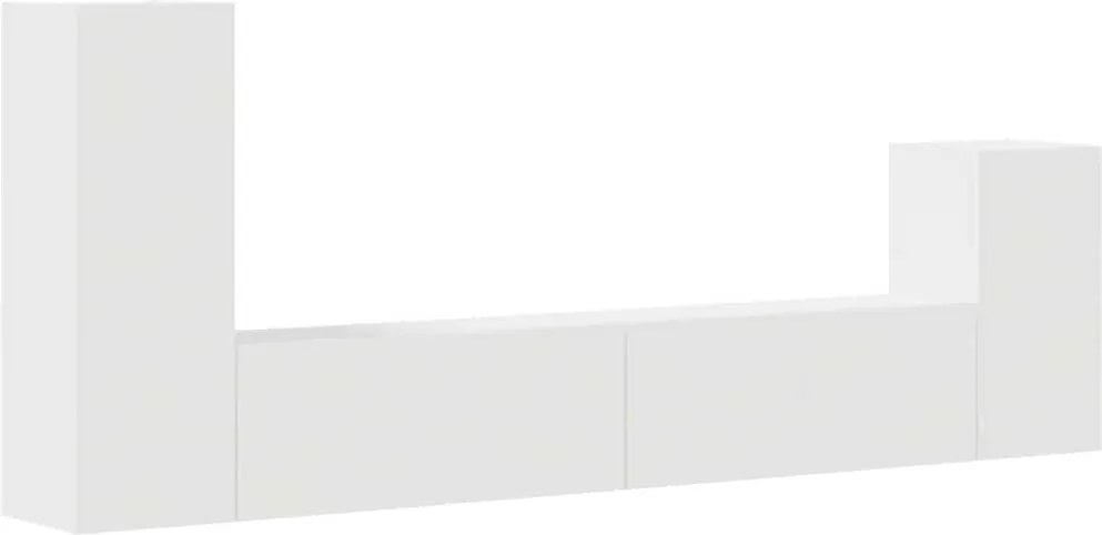 vidaXL Set dulap TV, 4 piese, alb, lemn prelucrat