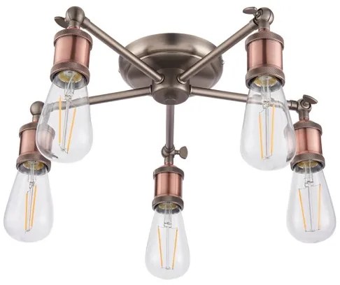 Endon 76336 - Corp de iluminat cu spoturi HAL 5xE27/40W/230V crom mat/cupru